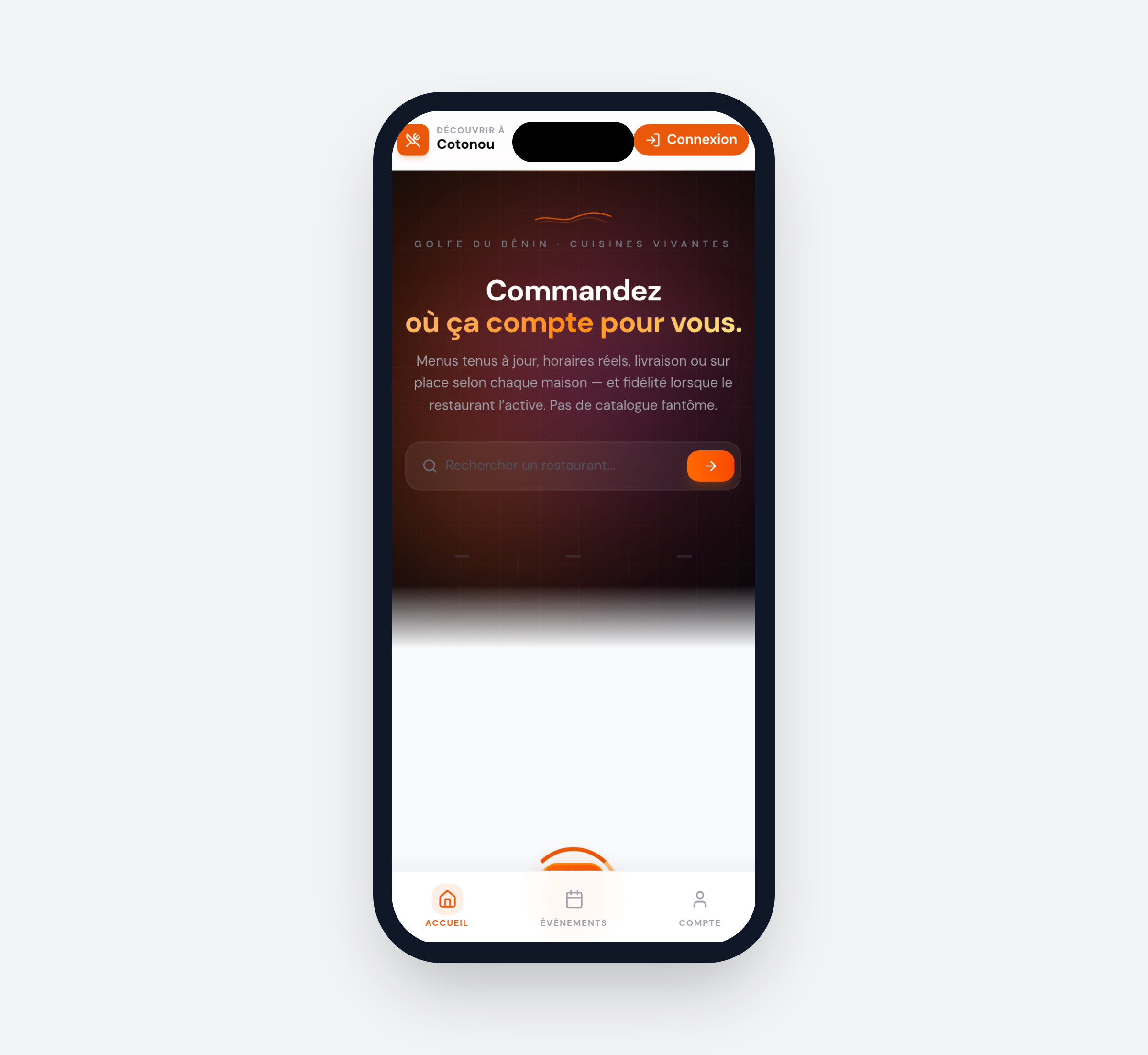 Application Restafy sur smartphone — recherche restaurant et commande